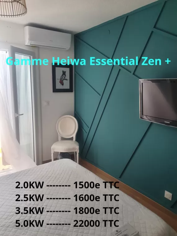 Offre  de Prix Mono-Split Heiwa Essential Zen +, Saint-Cyprien, Sinthe Plomberie Électricité